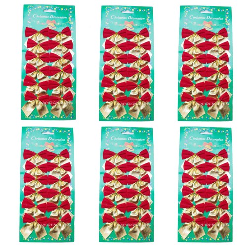 72 Mini Schleifen rot/gold Weihnachten Weihnachtsschleifen Schleife Christbaum 5cm - zum Schließen ins Bild klicken